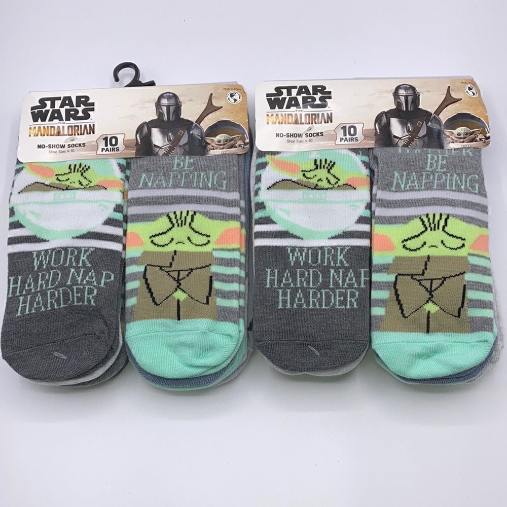 Womens Graphic Disney Star Wars Mandalirian No Show Socks 2-Pack